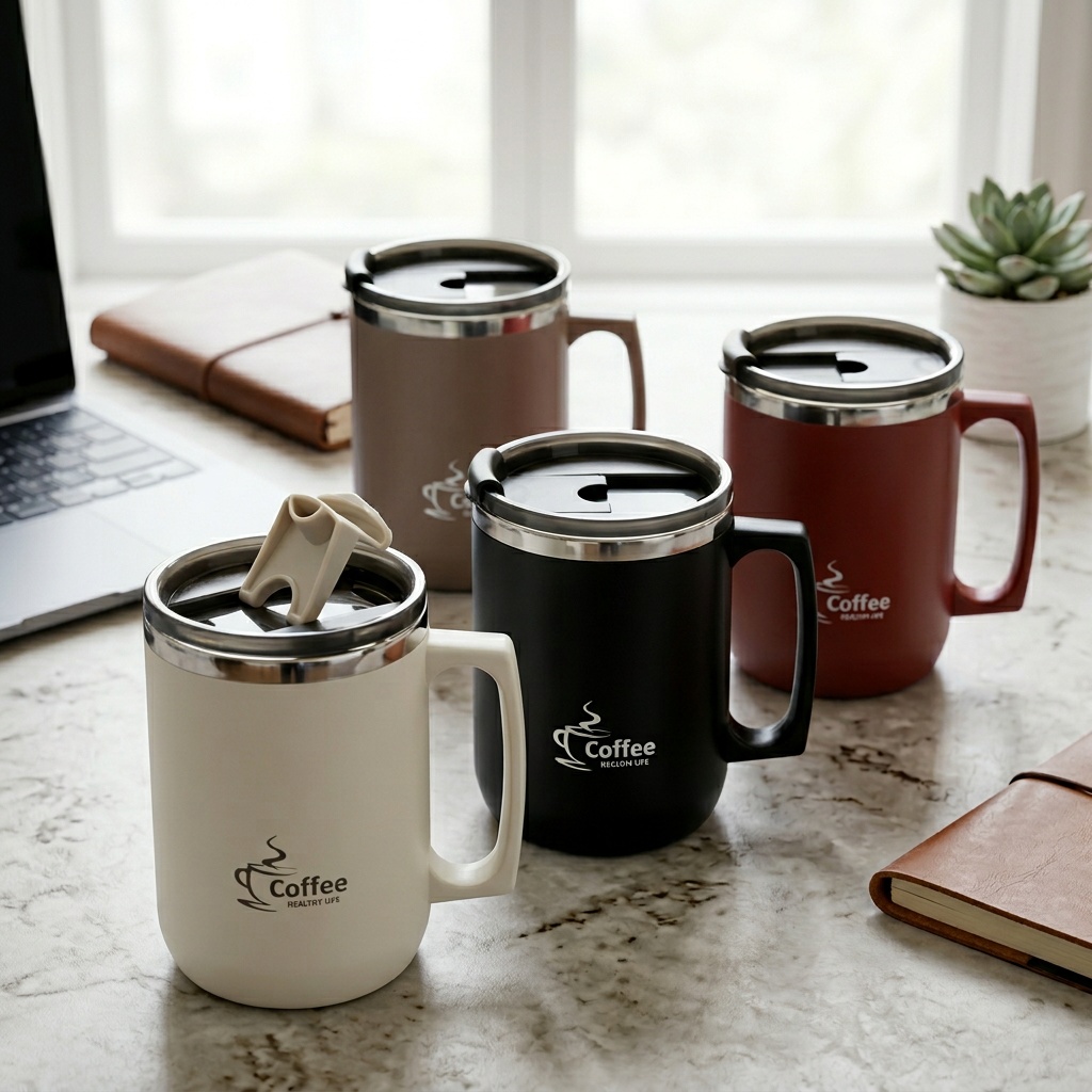 Coffee Tea Tumbler - Taza Térmica de Viaje con Asa,