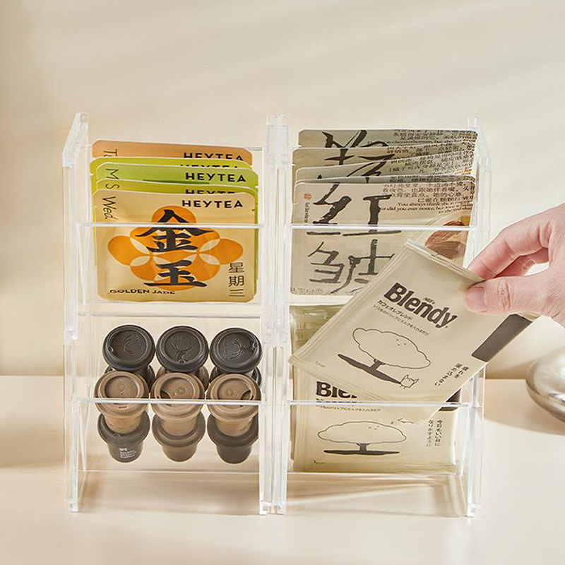 Coffee Tea Sugar - Organizador vertical apilable para bolsitas de