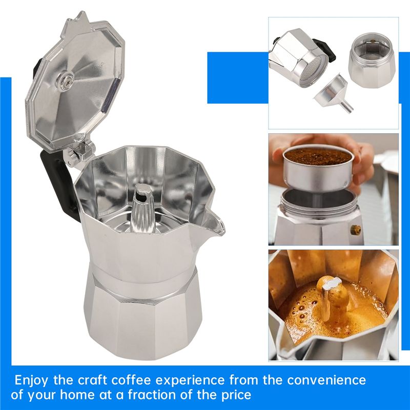 Moka Pot Stove - Cafetera Italiana A92P Moka Pot, Cafetera