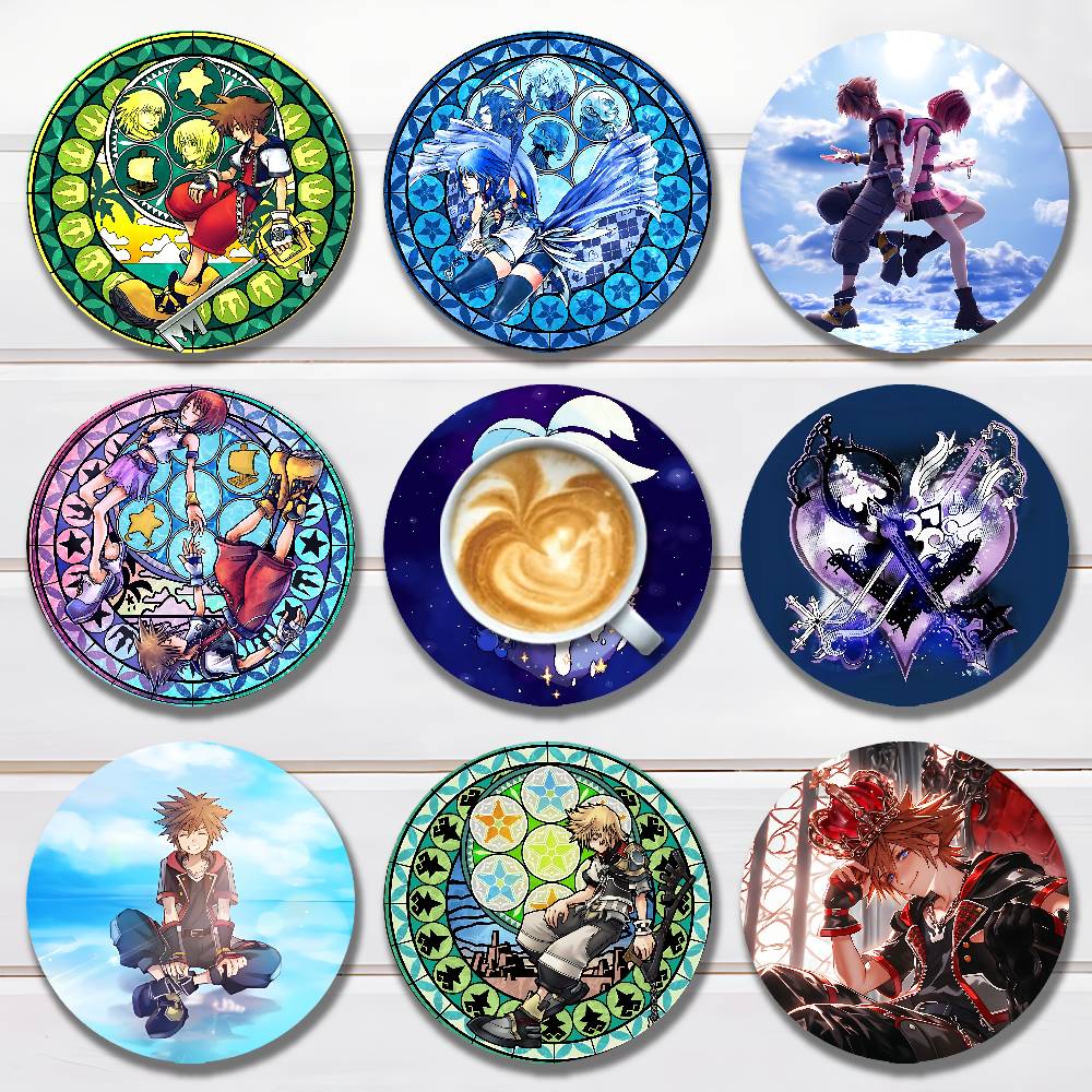 Coffee Tea Game - Posavasos redondos de madera con diseño