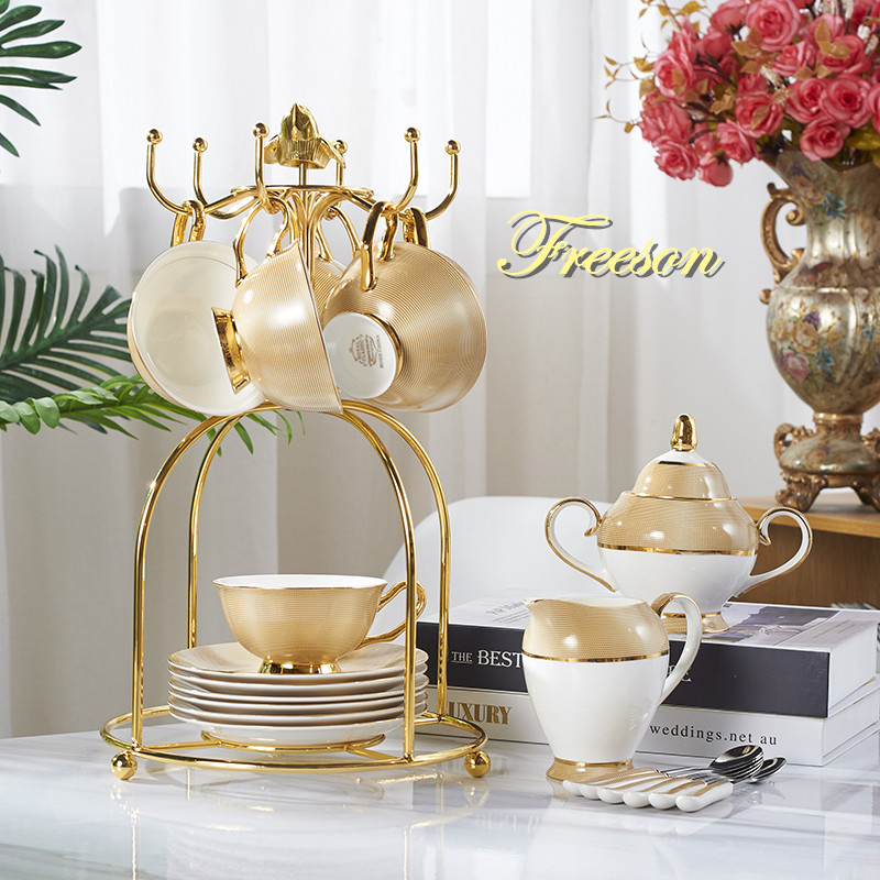Coffee Tea Sugar - Juego de café de porcelana de