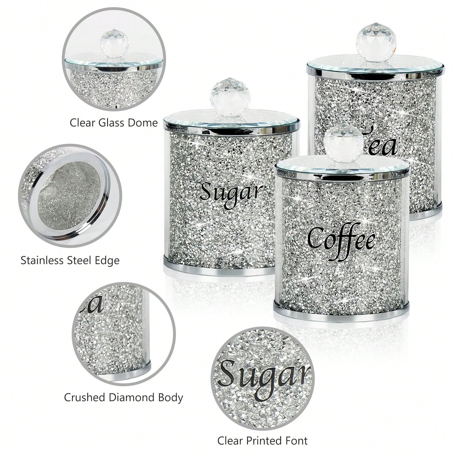 Coffee Tea Sugar Container Set - Juego de recipientes para café, azúcar