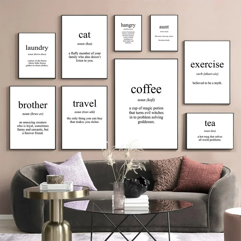 Coffee Tea Meaning - Cuadro decorativo en lienzo con citas