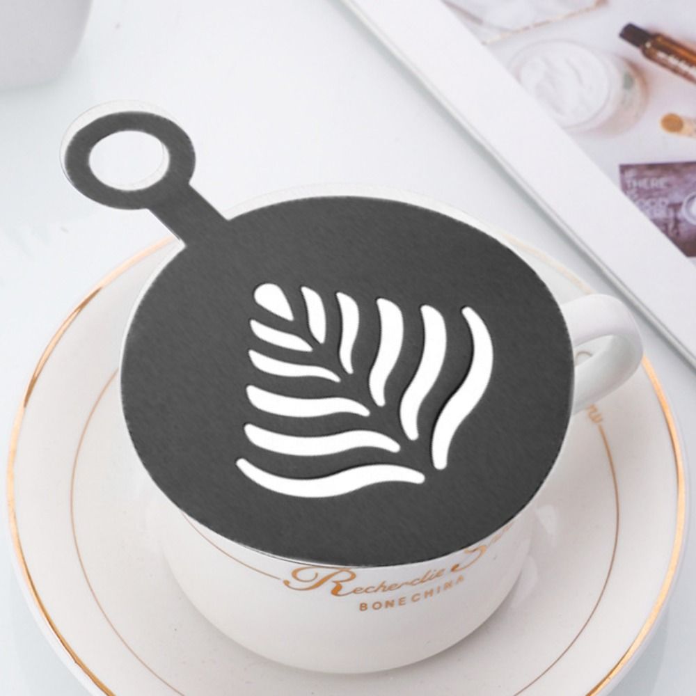 Coffee Stencil Art - 4 Moldes Reutilizables de Acero Inoxidable