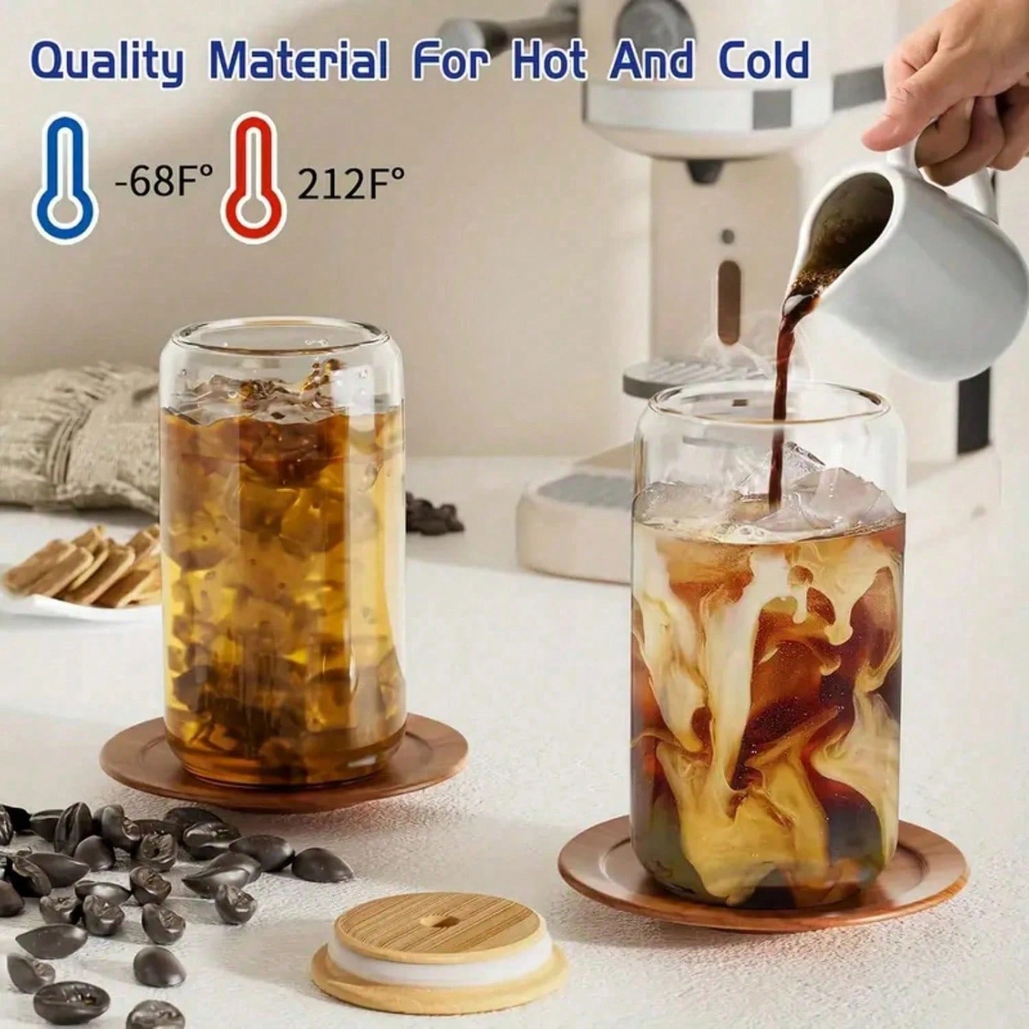 8 piezas, vaso de vidrio con t - Coffee Tea Essentials reseña y precio