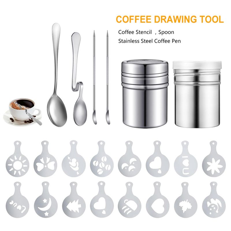 22 Piezas de Plantillas Reutil - Coffee Stencil Art reseña y precio