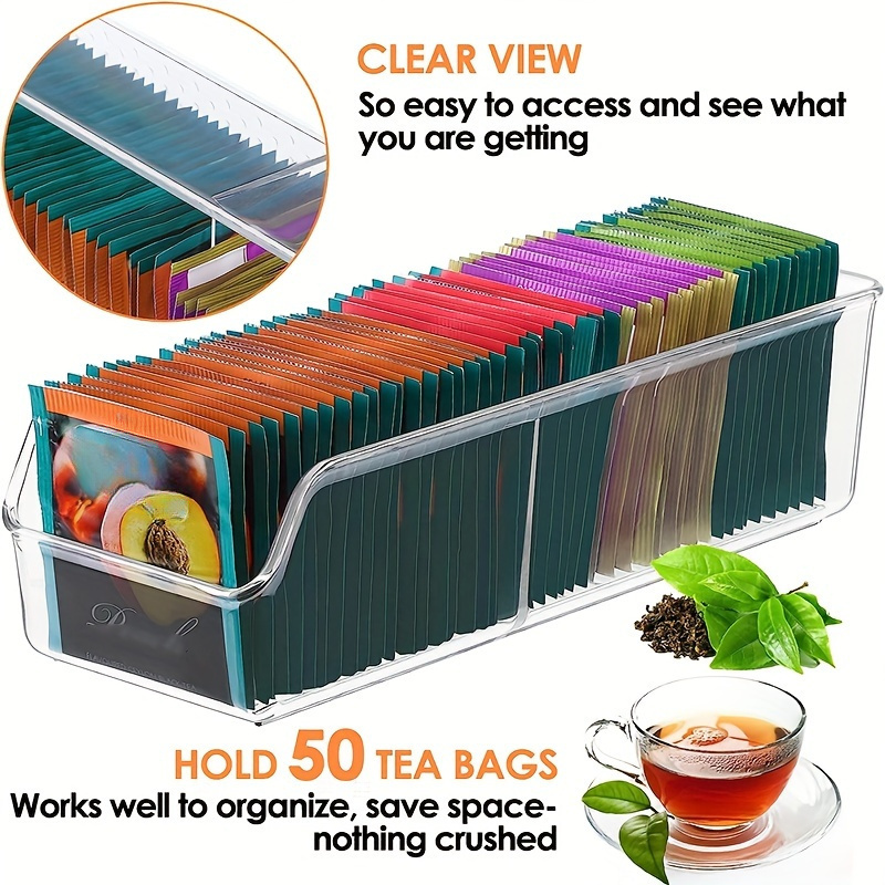 Caja organizadora transparente - Coffee Tea Sugar reseña y precio
