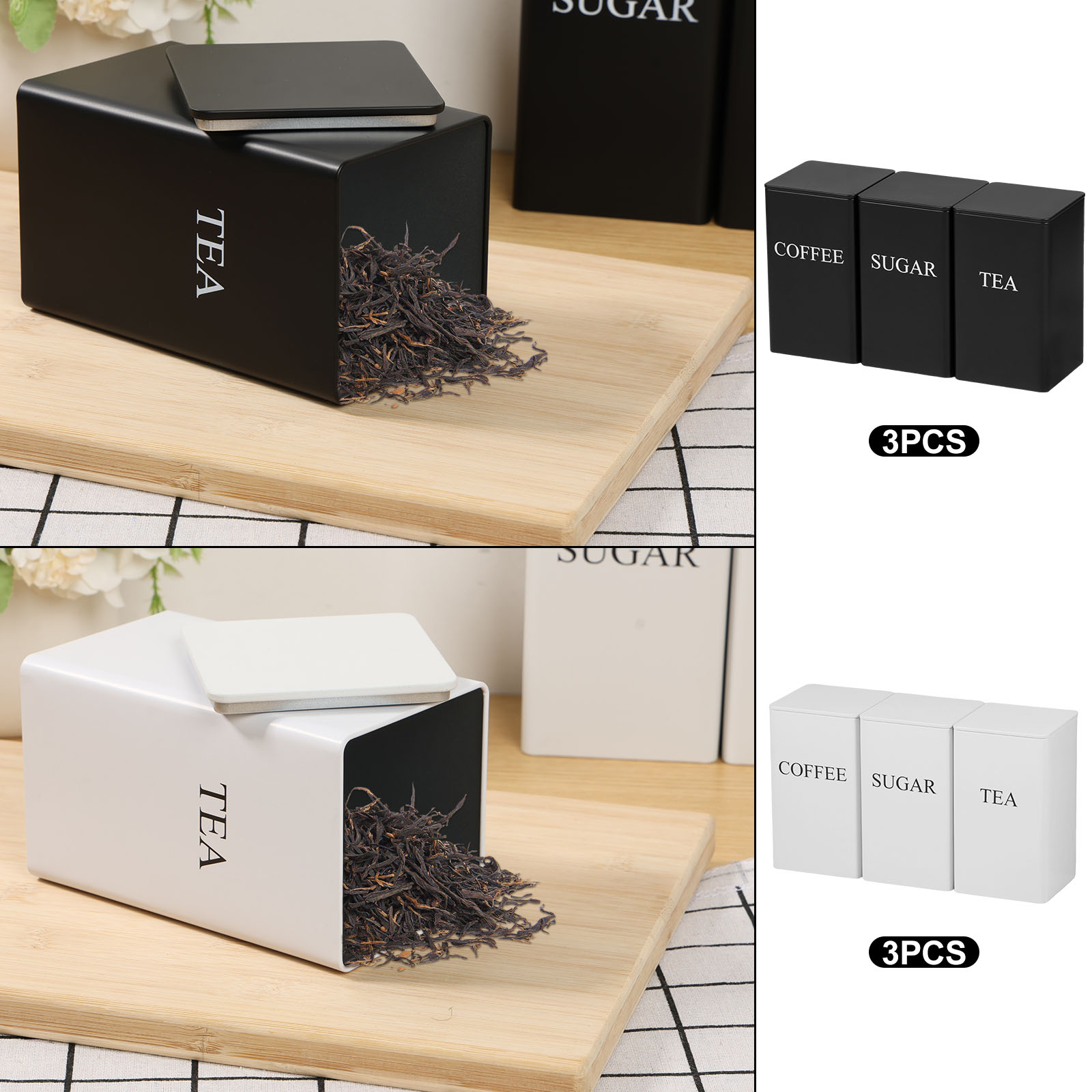 Botes de almacenamiento de gra - Coffee Tea Sugar Container Set reseña y precio