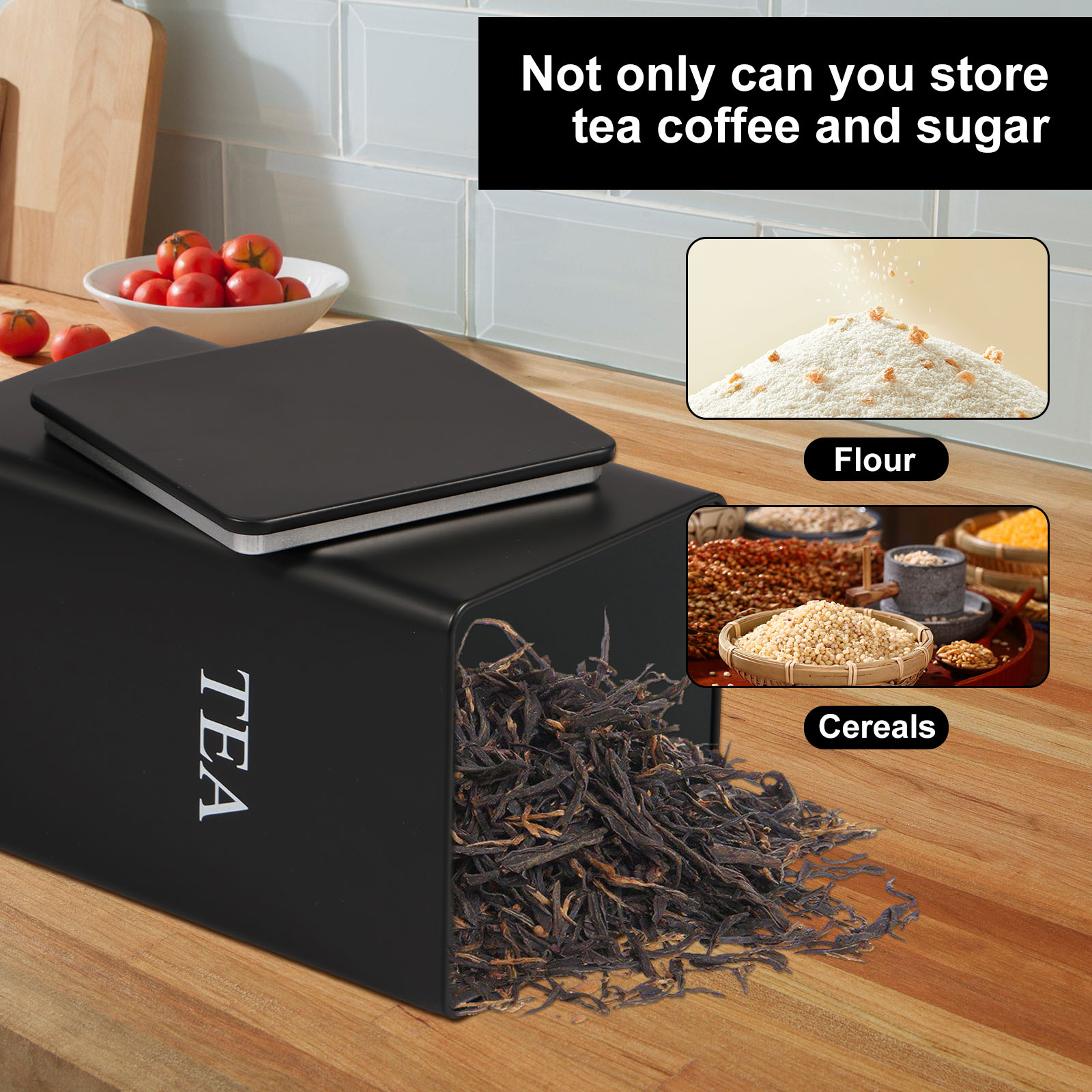 Botes de almacenamiento de gra - Coffee Tea Sugar Container Set reseña y precio