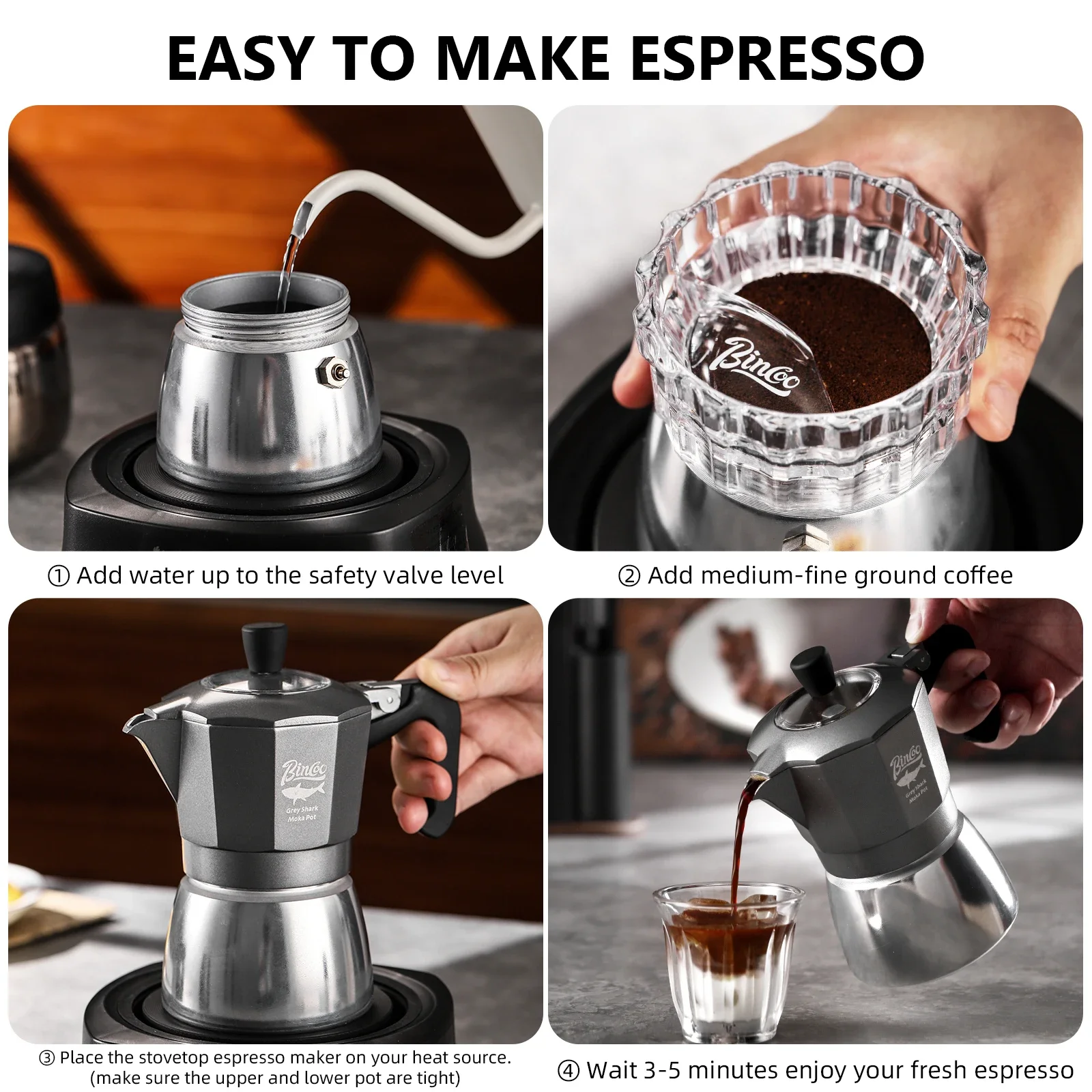 Cafetera Moka Bincoo de 2 Taza - Moka Pot Stove reseña y precio