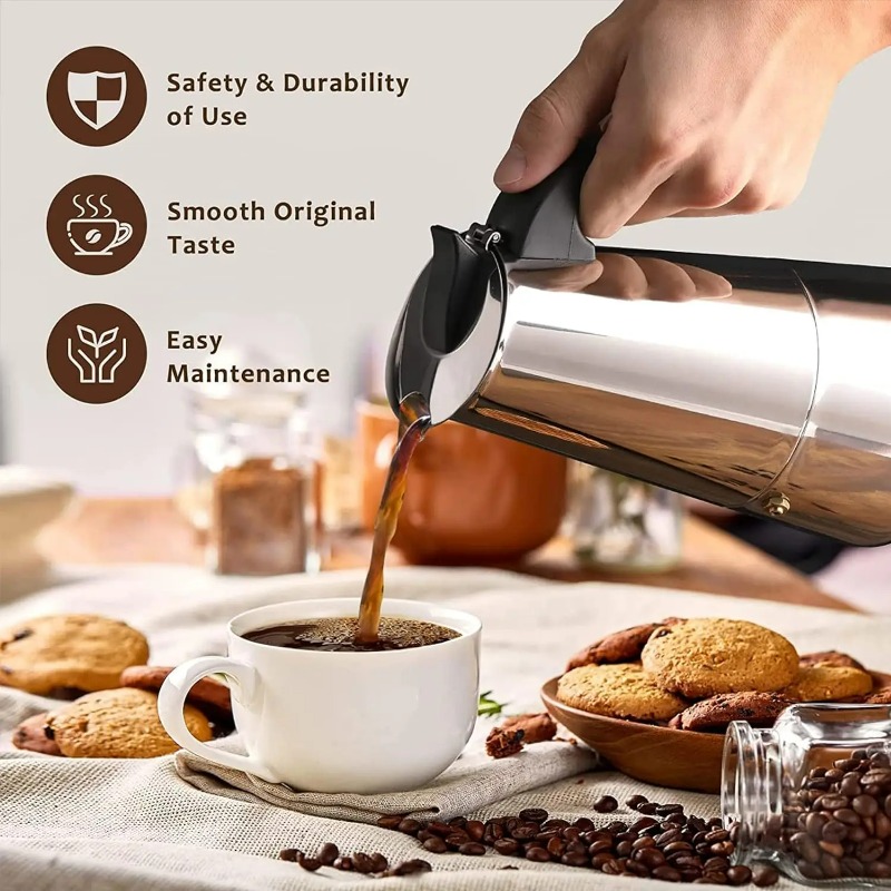 Cafetera Mocha de 6 Tazas, Per - Moka Pot Stove reseña y precio