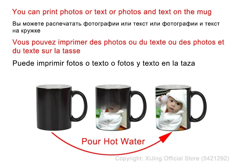 Taza negra con foto DIY, tazas - Coffee Tea Photos reseña y precio