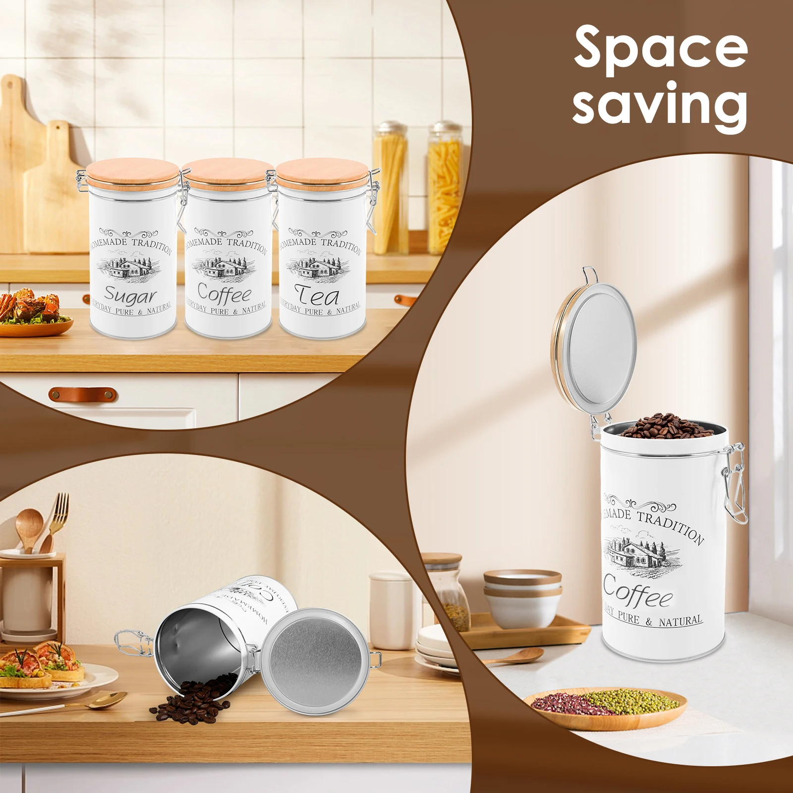 3 unids/set de botes de azúcar - Coffee Tea Sugar Container Set reseña y precio