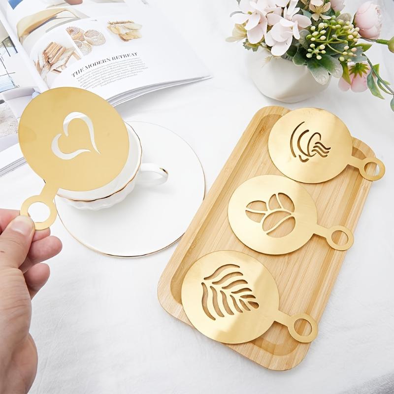 Juego de 4 plantillas de acero - Coffee Stencil Art reseña y precio