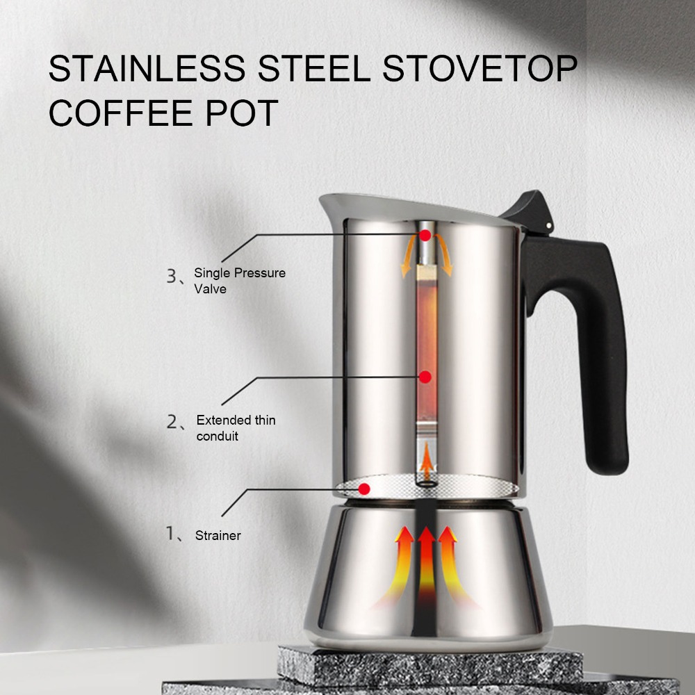 Cafetera Moka de Acero Inoxida - Moka Pot Stove reseña y precio
