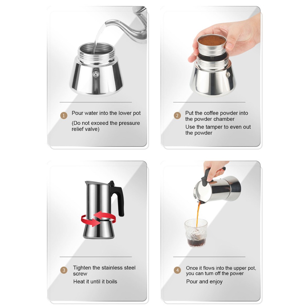 Cafetera Moka de Acero Inoxida - Moka Pot Stove reseña y precio