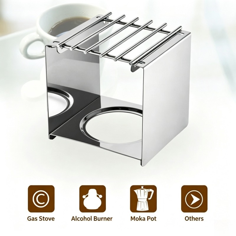 Soporte Cuadrado de Acero Inox - Moka Pot Stove reseña y precio