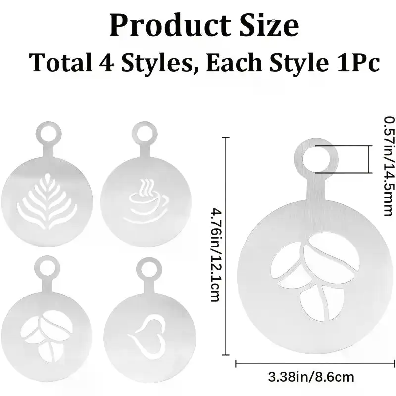 Juego de 4 plantillas de acero - Coffee Stencil Art reseña y precio