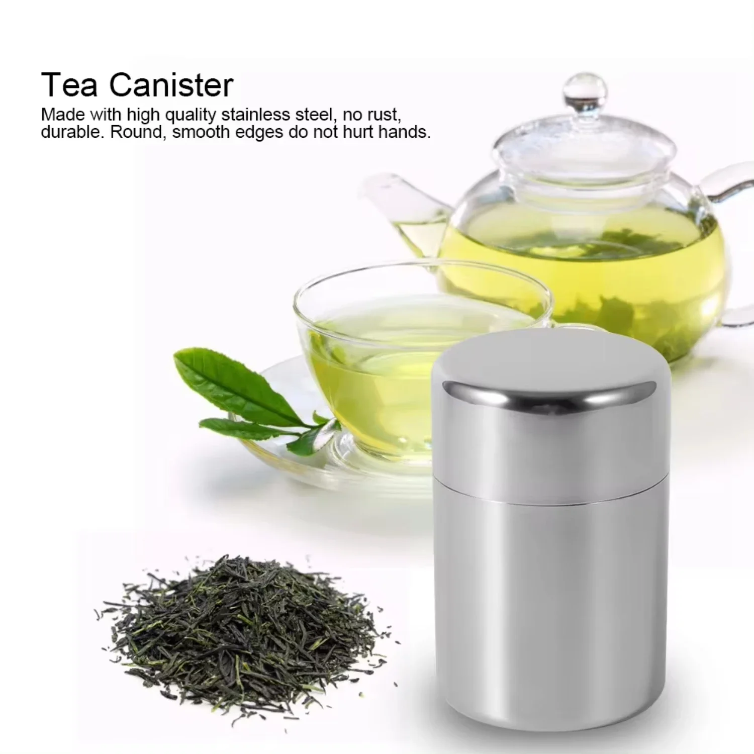 Latas de hojas de té de acero  - Coffee Tea Sugar Canister Set reseña y precio