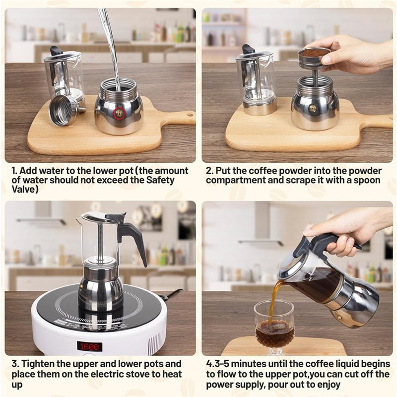 Cafetera Moka ABUI de Vidrio T - Moka Pot Stove reseña y precio
