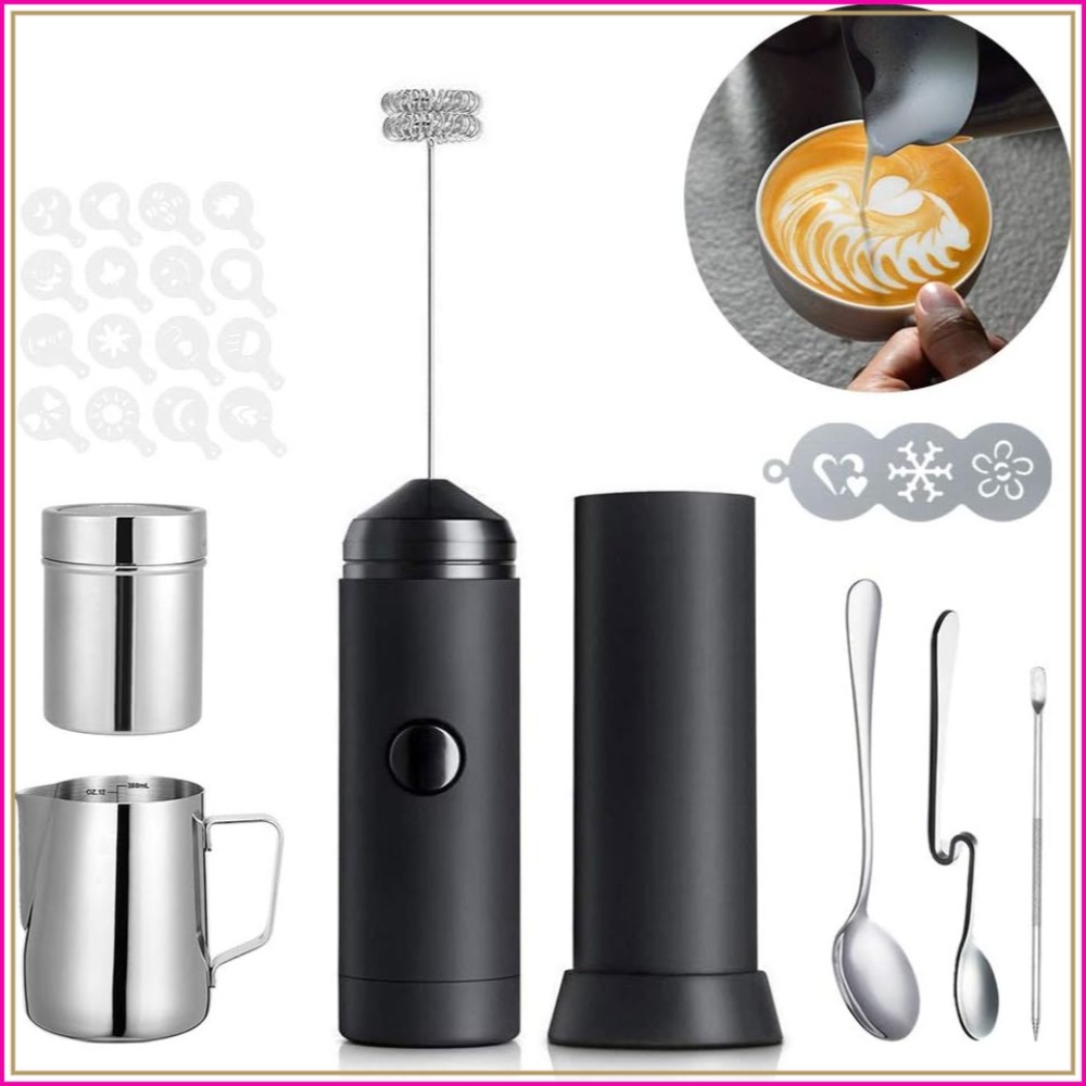 Set de Espumador de Leche Eléc - Coffee Stencil Art reseña y precio