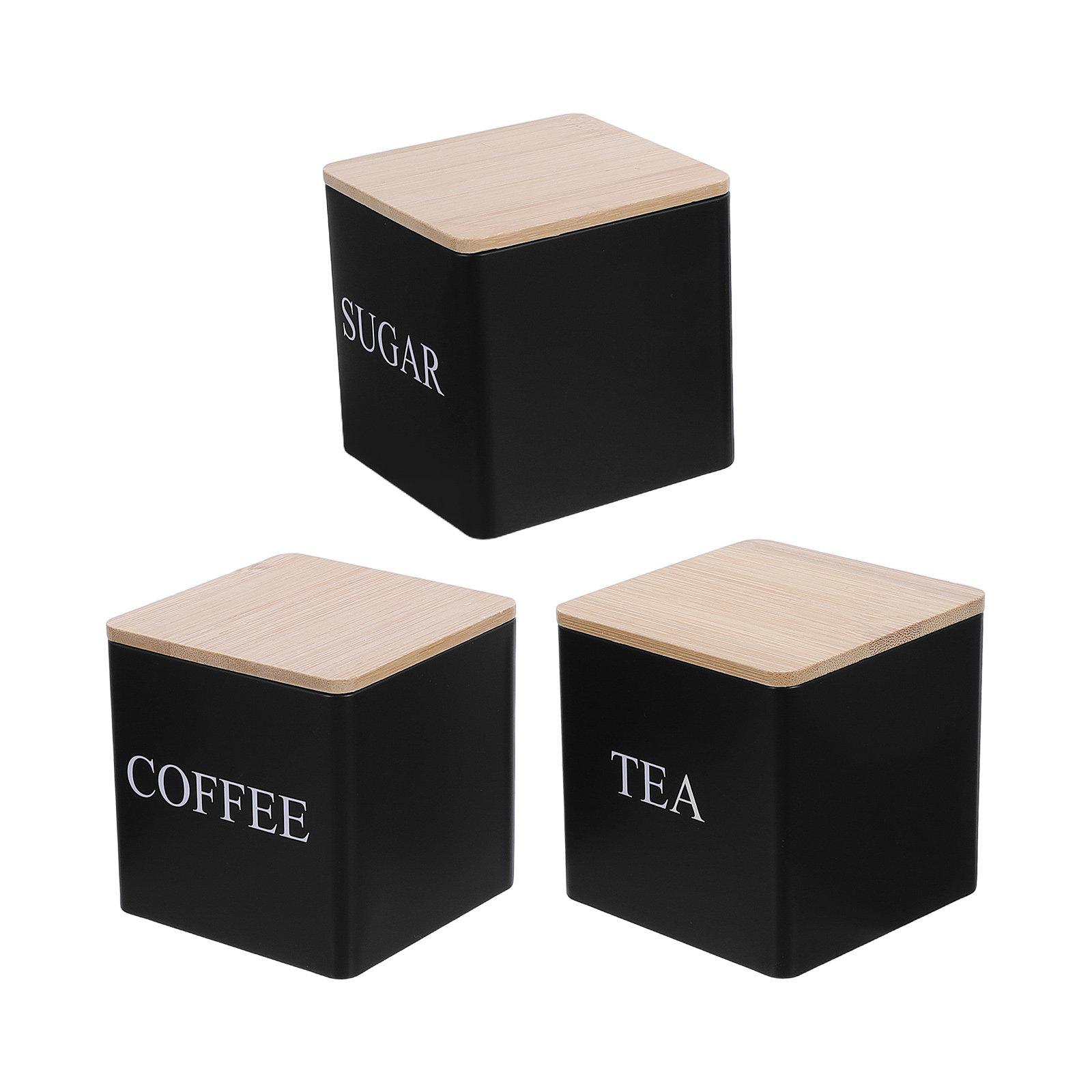 Juego de 3 Recipientes Metálic - Coffee Tea Sugar Container Set reseña y precio