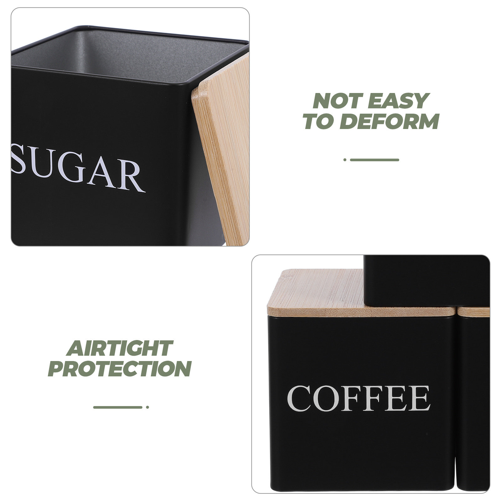 Juego de 3 Recipientes Metálic - Coffee Tea Sugar Container Set reseña y precio