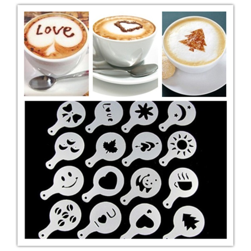 16 Uds. Plantillas de arte de  - Coffee Stencil Art reseña y precio