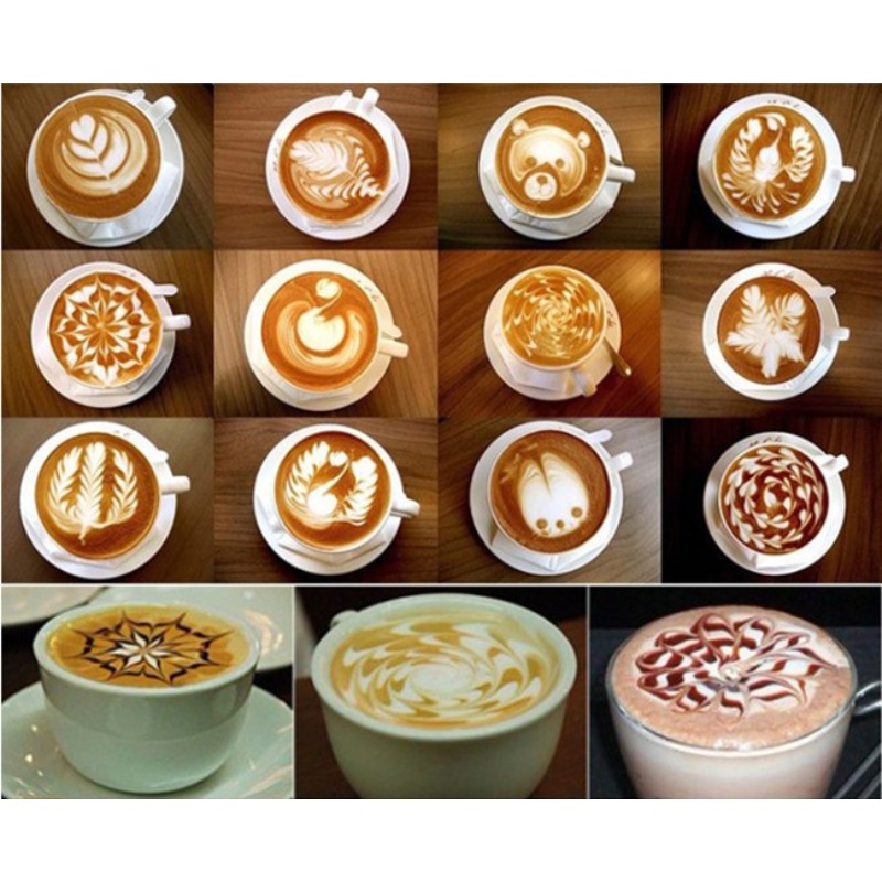 16 Uds. Plantillas de arte de  - Coffee Stencil Art reseña y precio